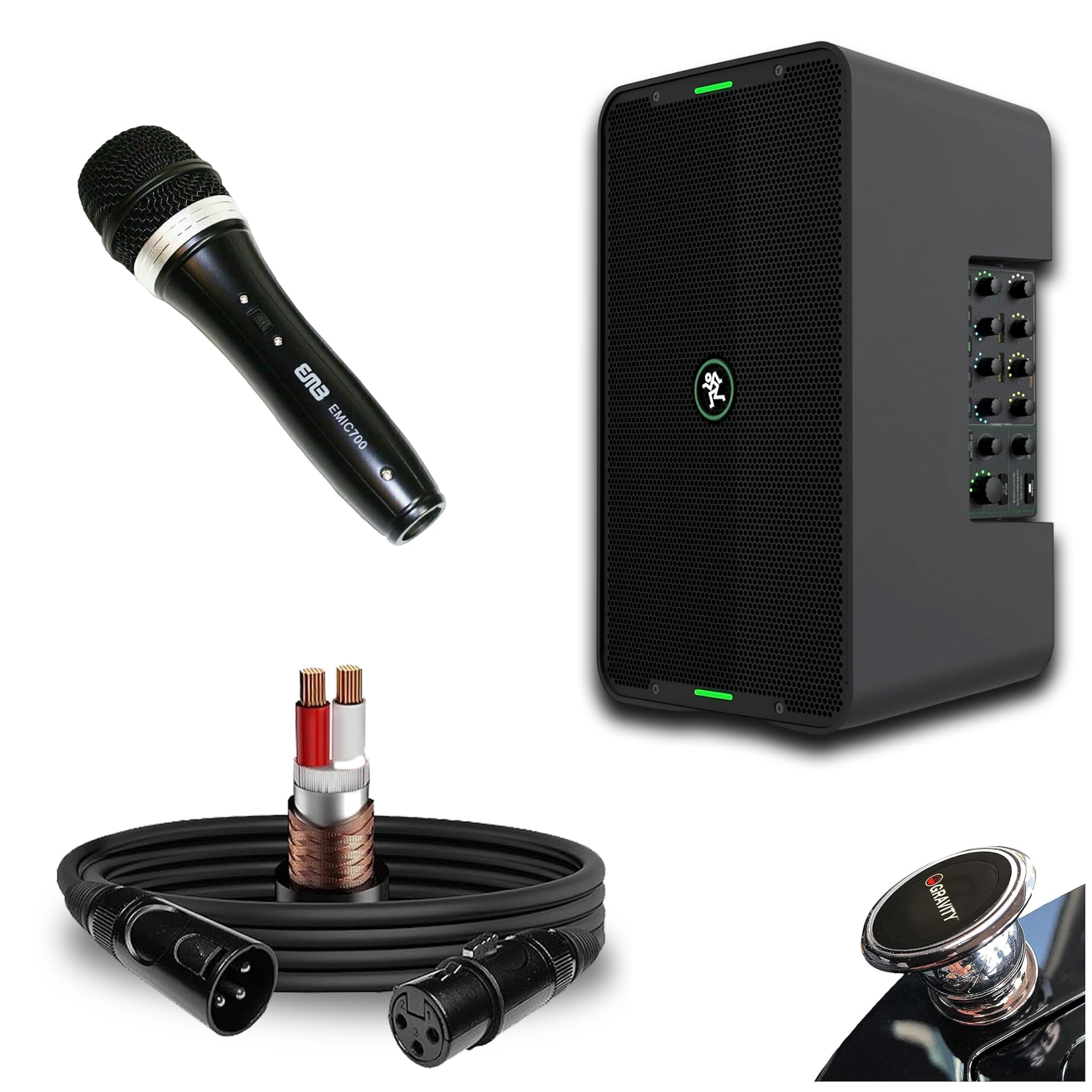 Mackie ShowBox All-in-One Battery Powered Performance Rig with Bluetooth Bundle with Pro 16AWG XLR Mic Cable & Professional Dynamic Microphone - Ultimate Live Sound Mackie ShowBox All-in-One Battery Powered Performance Rig with Bluetooth Bundle with Pro 16AWG XLR Mic Cable & Professional Dynamic Microphone - Ultimate Live Sound